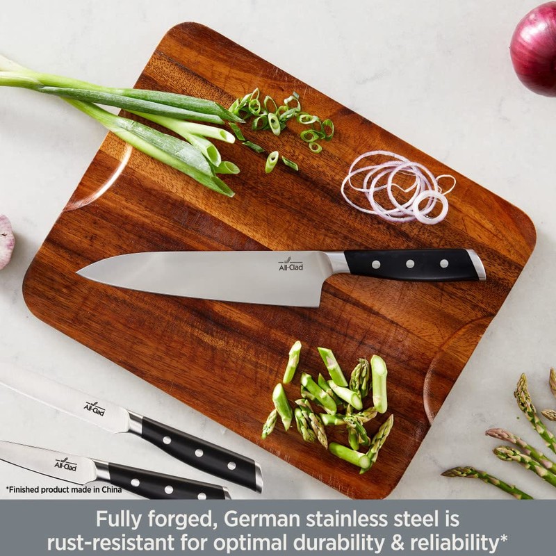 All-Clad Forged German Stainless Steel Chef Knife 8 Inch, Fully