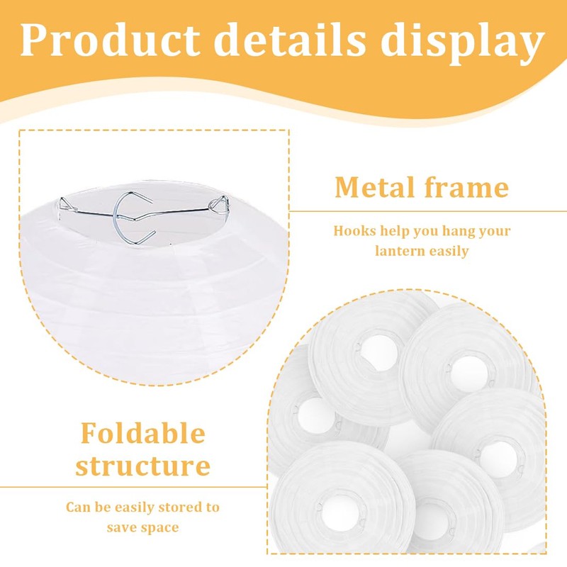 FIMWOLZ 3 Pcs White Round Lantern Lampshade Hanging Lamp Paper