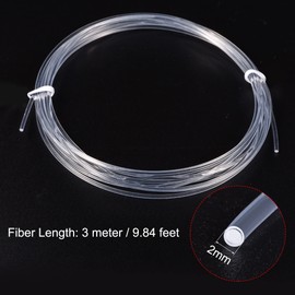 sourcing map PMMA Side Glow Fibre Optic Cable 2 mm 3.0 m for LED Light Guides in the Home, Hotel