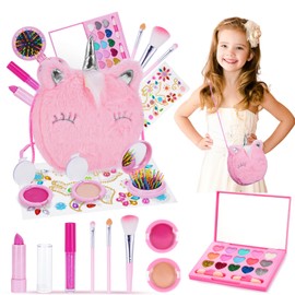 Hapikids Children's Make-Up, Children's Make-Up Set Girls Gifts 3 4 5 6 7 8 9 Years Toy from 5 6 7 8 9 Unicorn Gifts for Girls Toy from 3-12 Children's Make-Up Set Birthday Gift