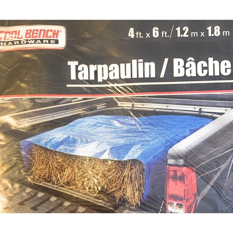 Tool Bench Hardware 4' X 6' Blue Tarp Tarpaulin