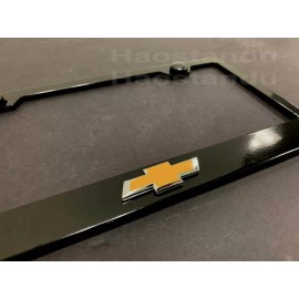 License Plate Frame Shop 1x Bowtie LOGO 3D Emblem BLACK Stainless License Plate Frame RUST FREE + S.Cap