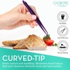 O'Creme Purple Stainless Steel Precision Kitchen Culinary Fine-Tip Tweezer Tongs,
