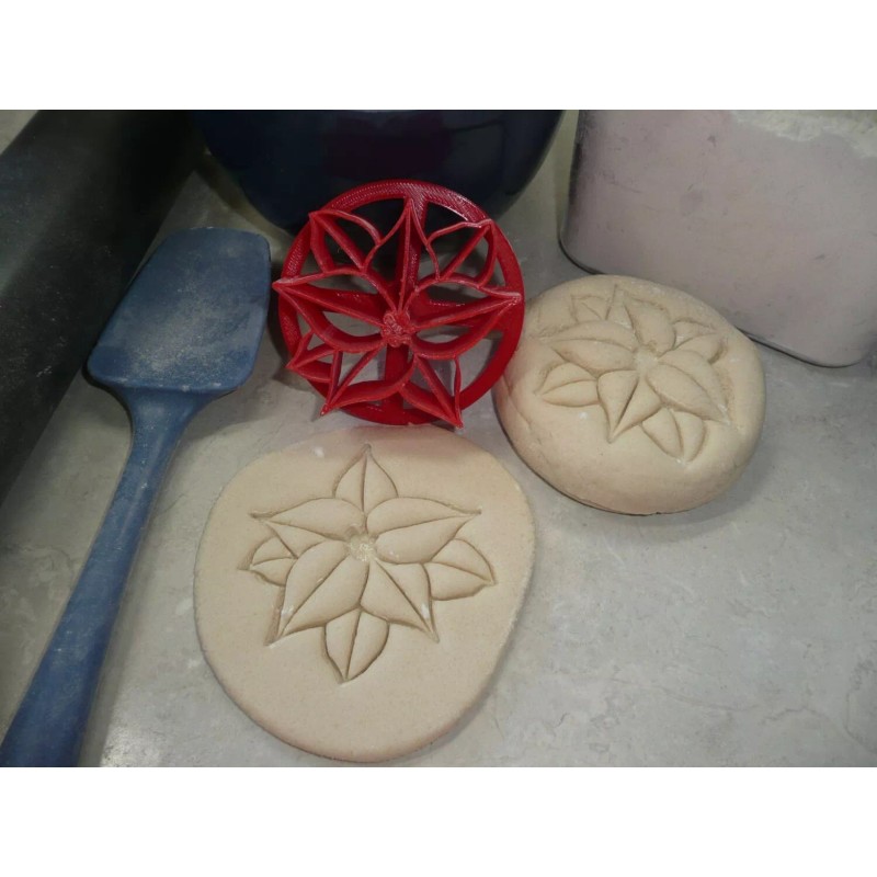 AJT CHRISTMAS POINSETTIA SET OF 2 CONCHA CUTTER MEXICAN SWEET