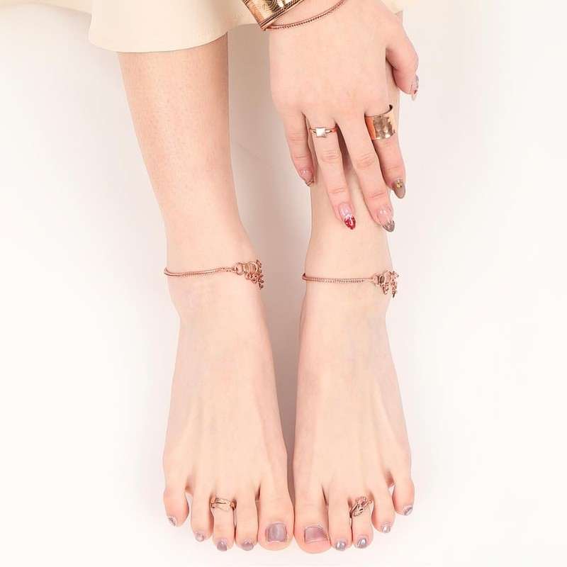 Anklet made of pure copper, with adjuster, for both women