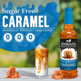 Syruvia Sugar Free Caramel Syrup for Coffee 25.4 Ounces Caramel Flavoring Syrup