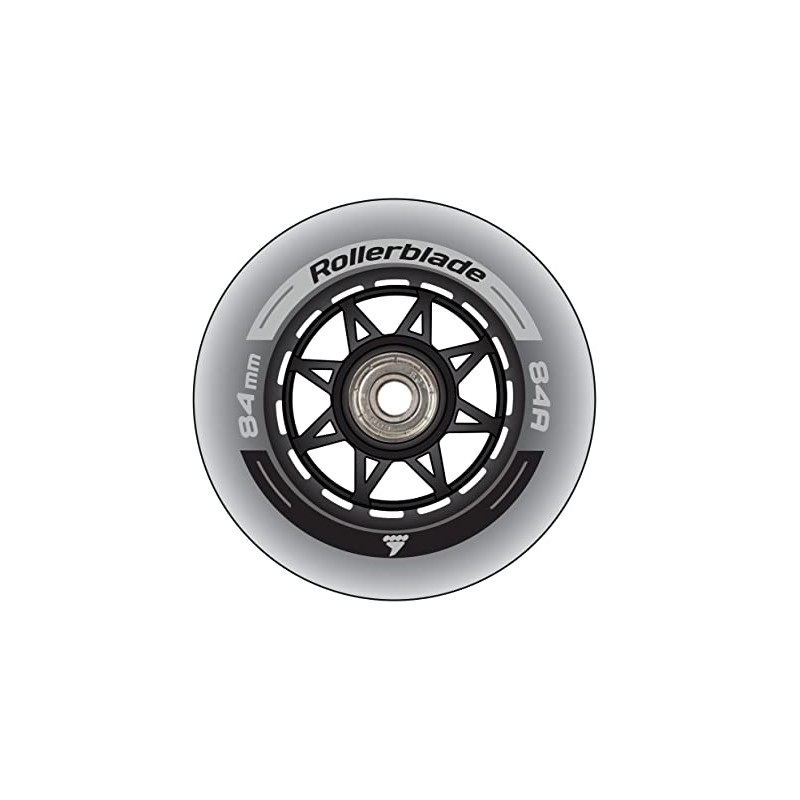 Rollerblade Unisex - Adult 84MM/SG7 Wheel/Bearing XT (8PCS) Wheels, Clear,