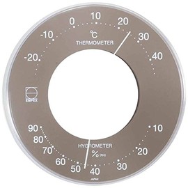 Empex LV-4357 Thermometer/Hygrometer, Serena, Color Thermometer/Hygrometer, Stand-On, Made in Japan, Gray, 4.1 x 0.4 inches (10.6 x 0 cm)