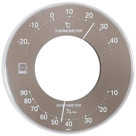 Empex LV-4357 Thermometer/Hygrometer, Serena, Color Thermometer/Hygrometer, Stand-On, Made in Japan, Gray, 4.1 x 0.4 inches (10.6 x 0 cm)