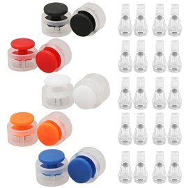 jushion 5 Pairs of Shoelaces Spring Buckle Set, Cord Locks 2 Holes and Cord Ends Shoelaces Stopper, Plastic Spring Cord Locks Laces Clips, Shoelaces Without Tying 5 Colours, White, black, orange, red,