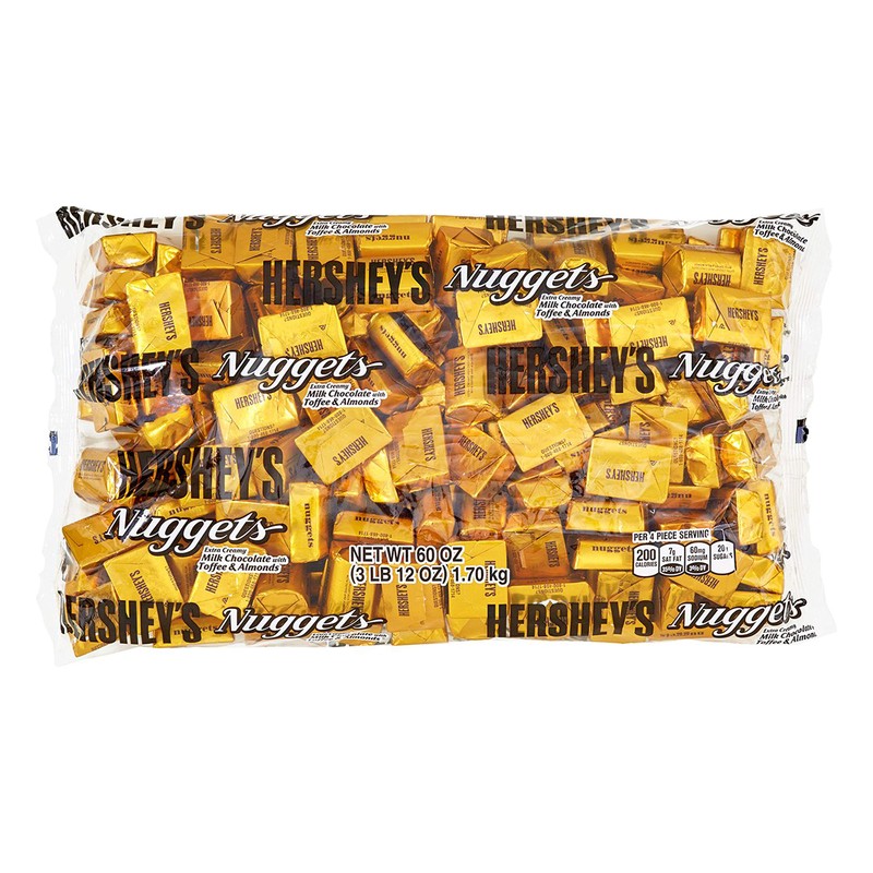 HERSHEY'S Nuggests Extra Creamy Milk Chocolate Candy, Bag toffee, Toffee