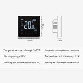 Snblzhef Tuya Zigbee WiFi Smart Thermostat Smart Home Temperature Regulator WiFi Air Conditioning Floor Heating Thermostat White