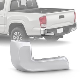 AKKON - Fit 2016-2022 Toyota Tacoma Rear End Bumper Outer Cap w/o Parking Sensor Holes Chrome Left Driver Side