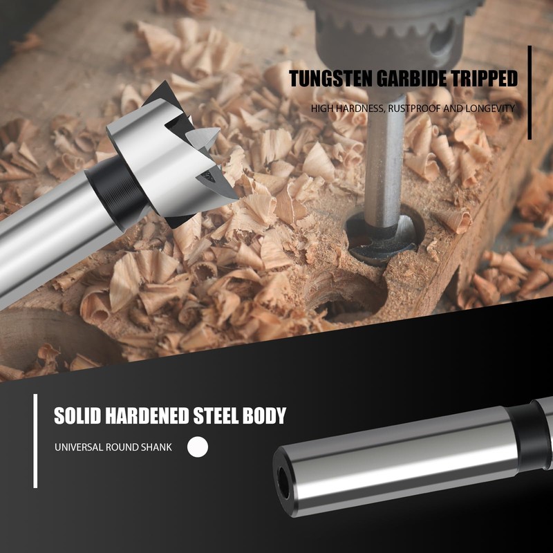 NIBBLAX 2-1/2 Inch Forstner Drill Bit for Woodworking, 2-1/2" Forstner