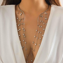 Your Always Charm Gold Cuff Necklace for Women Statement Necklace Star Cuff Necklace Elegant Cuff Collar Necklace Statement Chain Necklace for Women