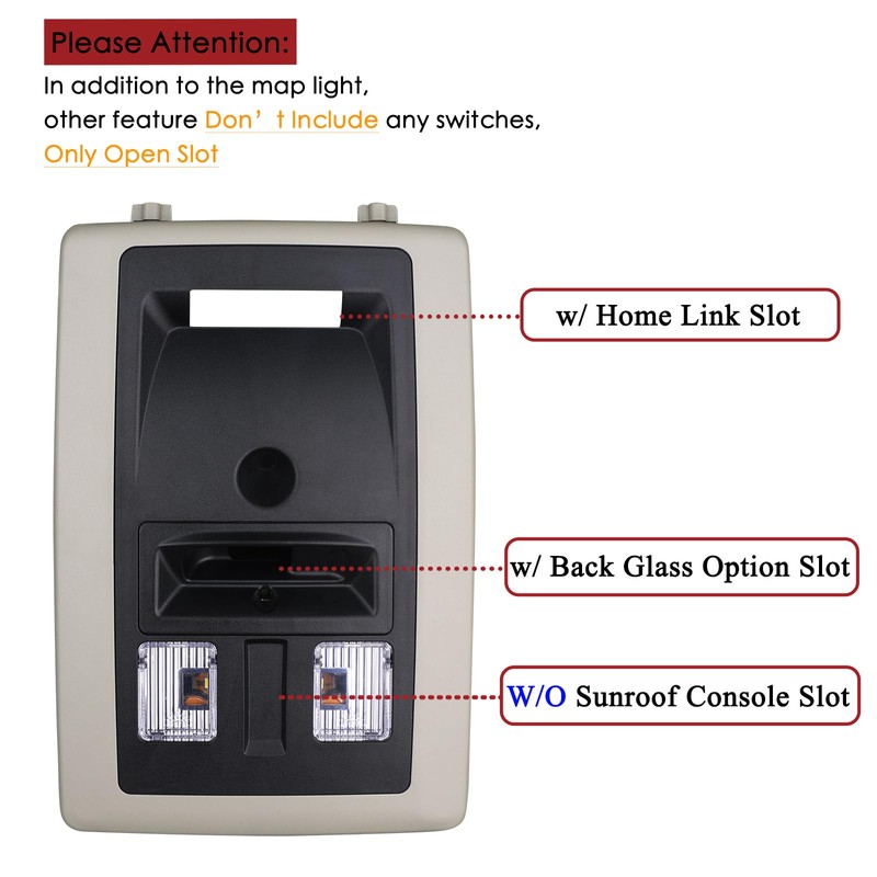 TQPONLY Overhead Console LED Dome Light Compatible with Dodge Ram