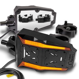 TRUE MODS UTV Side Rear View Mirrors Kit with [Sequential Amber Turn Signals Running Light] [1.5-2" Round Roll Bar Cage] for Polaris RZR General Ranger Can-Am Commander Defender Maverick X3