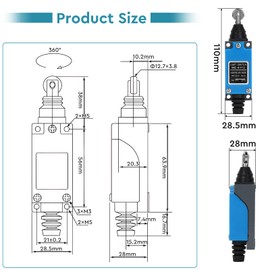 SWAWIS 4pcs ME-8112 Roll Plunger Momentary Limit Switch, 5A 250V AC NC-NO Travel Switch for CNC Milling Laser Plasma Router