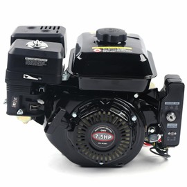 DOONARCES 7.5HP 4-Stroke Gas Engine Motor 210CC OHV Horizontal Gasoline Motors Electric Start Air Cooling Engine for Go Kart Log Splitters Compressor Generator Lawnmower 3600RPM, Black (7.5HP 210CC)