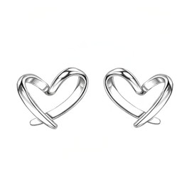 Seova Women's Heart Earrings, 925 Silver, Popular, Cute, Small, Metallic, Hypoallergenic, Simple, Casual, Cute, Everyday Use, Birthday Gift, No