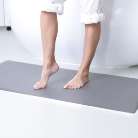 Homergy Bathroom Rugs Extra Soft Absorbent Quick Dry Bath Rugs, Machine Washable Bath Mats for Bathroom Floor, Shower Mat Outside Shower Rug, Home Decor Accessories Bathmat, Grey, 24x48