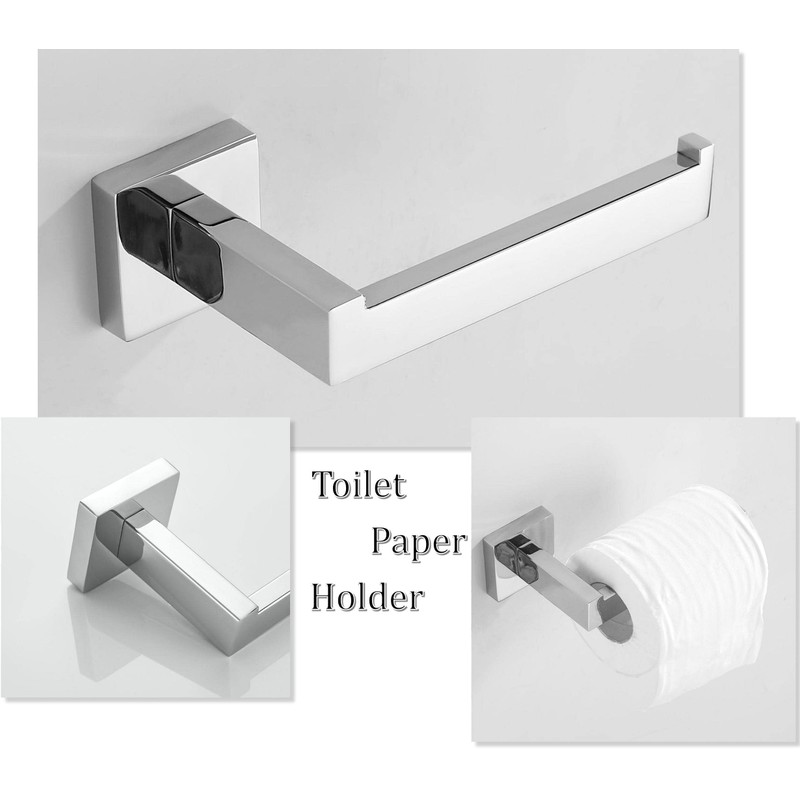 SHUNLI Chrome Bathroom Accessories Set - Hand Towel Rail Toilet