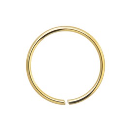 AZARIO LONDON 14K Yellow Gold 22 Gauge - 6MM Diameter Seamless Continuous Open Hoop Nose Ring Nose Piercing