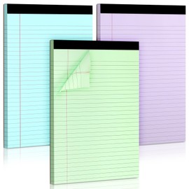 Colored Legal Pads, 3 Pack Writing Pads 8.5 x 11 inch, Micro Perforated Notebooks with Sturdy Back, Wide Ruled, 30 Sheets Per Writing Pad for School, College, Office, Professional (Blue/Purple/Green)
