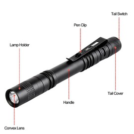 Tileon Pen Flashlight,10PCS Led Pen Light Flashlights with Clip,500 Lumen Mini Medical Penlight