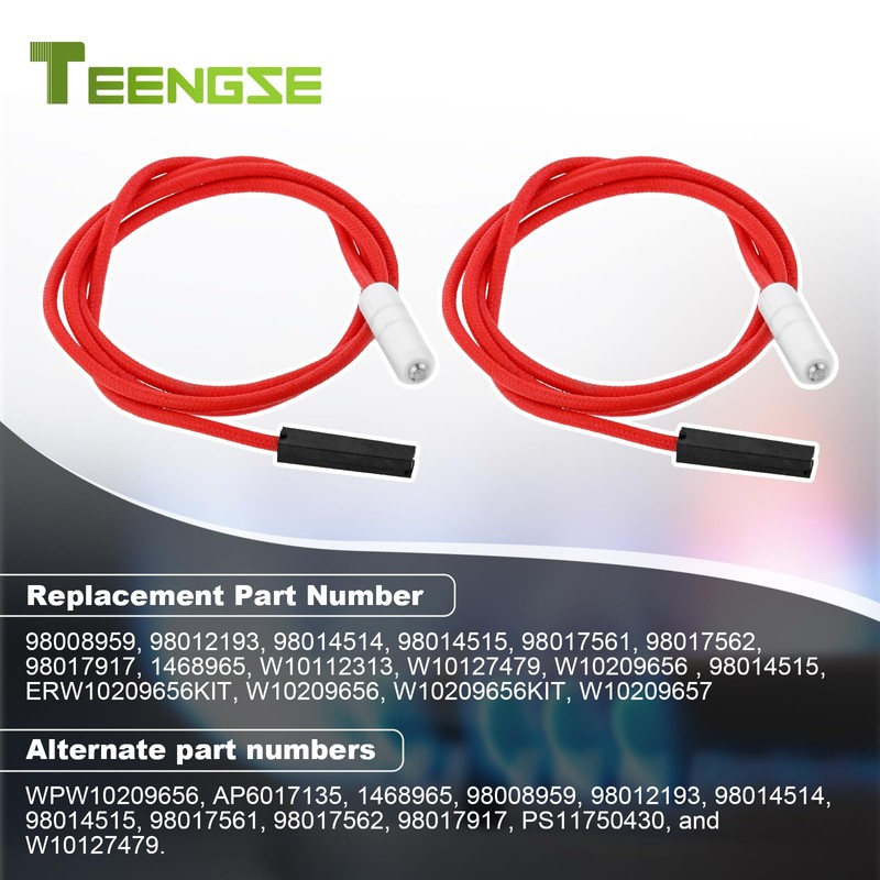 Teengse 2PCS W10209656 W10112313 Gas Range Surface Burner Igniter Replacement