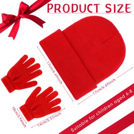 Xtinmee 30 Set Kids Beanie and Gloves Winter Set Knit Hat and Gloves Bulk for Boys Girls Children Cold Weather Homeless Shelters Supplies, Multicolor