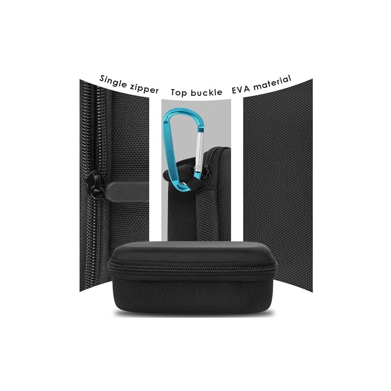 Hard Hearing Aid Case Shockproof Storage Bag with Mesh Pocket,