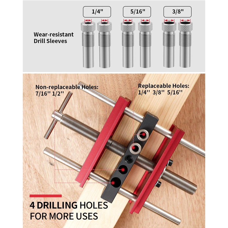 DAYDOOR 6.7'' Self Centering Doweling Jig, Wide Capacity Dowel Jig
