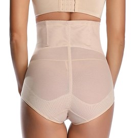 Sodacoda Women's Shapewear - High-Waist Body Shaper Tummy Control Panties (Beige L)