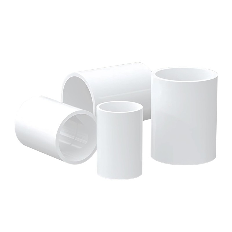 Ctyjia 2 PCS PVC Coupling Straight PVC Pipe Fitting Coupling,