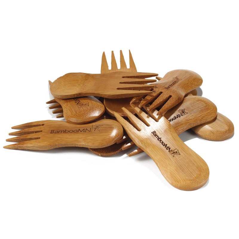 BambooMN Solid Bamboo Stubby Spork 4" - All Natural Reusable