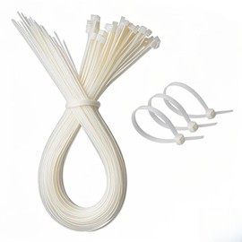 Aroono 20 Pack 18 inch Cable Zip Ties Heavy Duty, Durable Outdoor Cable Ties, Self-Locking Nylon Wire Ties with 50 Pounds Strength, UV-Resistant,-Ideal for Home Fence, Green Plants-White