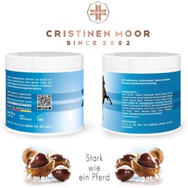 Cristinenmoor Horse Balm with Devil's Claw, 500 ml, The Original, High Dose Horse Ointment for People, Massage Cream for Muscles and Tension, for Athletes, Cooling, Vegan
