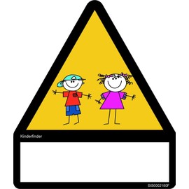 Kinderfinder Sticker Comic Signal Yellow (Weatherproof)