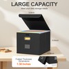 Hleelomi Collapsible File Box with Lid & Plastic Slide -