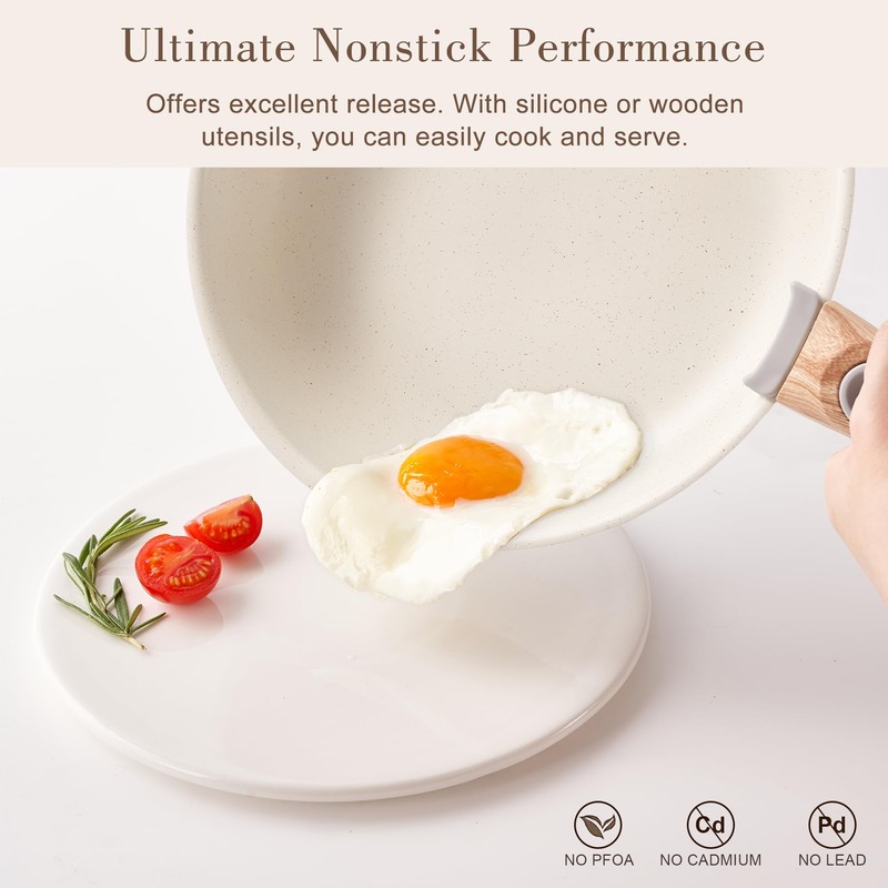 Nonstick Cookware Set - YIIFEEO Stackable Pots and Pans Set