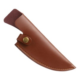 uxcell Knife Cover Sleeves, 5.1" x 0.9" PU Leather Knives Edge Guard Blade Protector Universal Knife Sheath for Home Kitchen, Brown