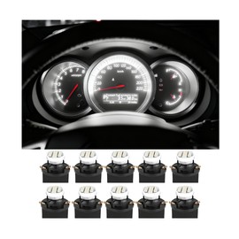 Sandfren T10 194 168 Car Dash Instrument LED Light Bulbs, 10PCS 12V Bright Vehicle Panel Gauge Cluster Dashboard Lights with Twist Lock Socket, Auto Interior Replacement Bulb, Universal Fit (White)