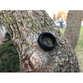 Rubber Wedding Ring/Silicone Engagement Band - for Athletic Outdoor Watermen, Sportsmen, Firemen|Firefighters, Medics, Construction Workers, Electricians, Military, Weight Lifters & More (Black, 11)