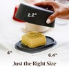 Grey Butter Dish with Lid For Countertop - Modern Plastic