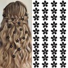 YISSION 40Pcs Mini Black Flower Hair Clips with Rhinestone Cute