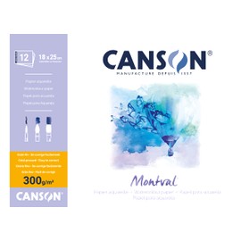 Canson 807-317 Monbal Watercolor Paper Pad, 7.1 x 9.8 inches (180 x 250 mm), Medium 10.6 oz (300 g/m2)