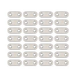 Pxyelec 1.5 inch 2 Holes Stainless Steel Metal Brackets, Flat Plate Bracket Connector with Fixing Screws, Flat Straight Brace Fixing Repair Plated Joint Bracket Pack of 50