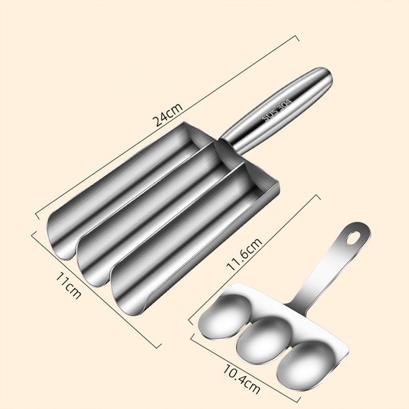 Creative Stainless Steel Meatball Maker Tool Triple Scoop for Easy
