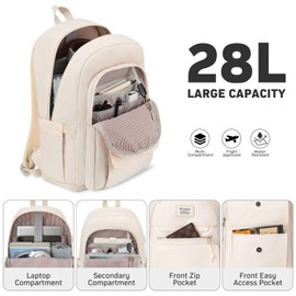 KROSIAS School Backpack for Teen Girls, 15.6 Inch Laptop College Backpacks Work Bag Kids Elementary Middle High Campus Bookbag, Cute Students Back Pack Large Travel Daypack for Women